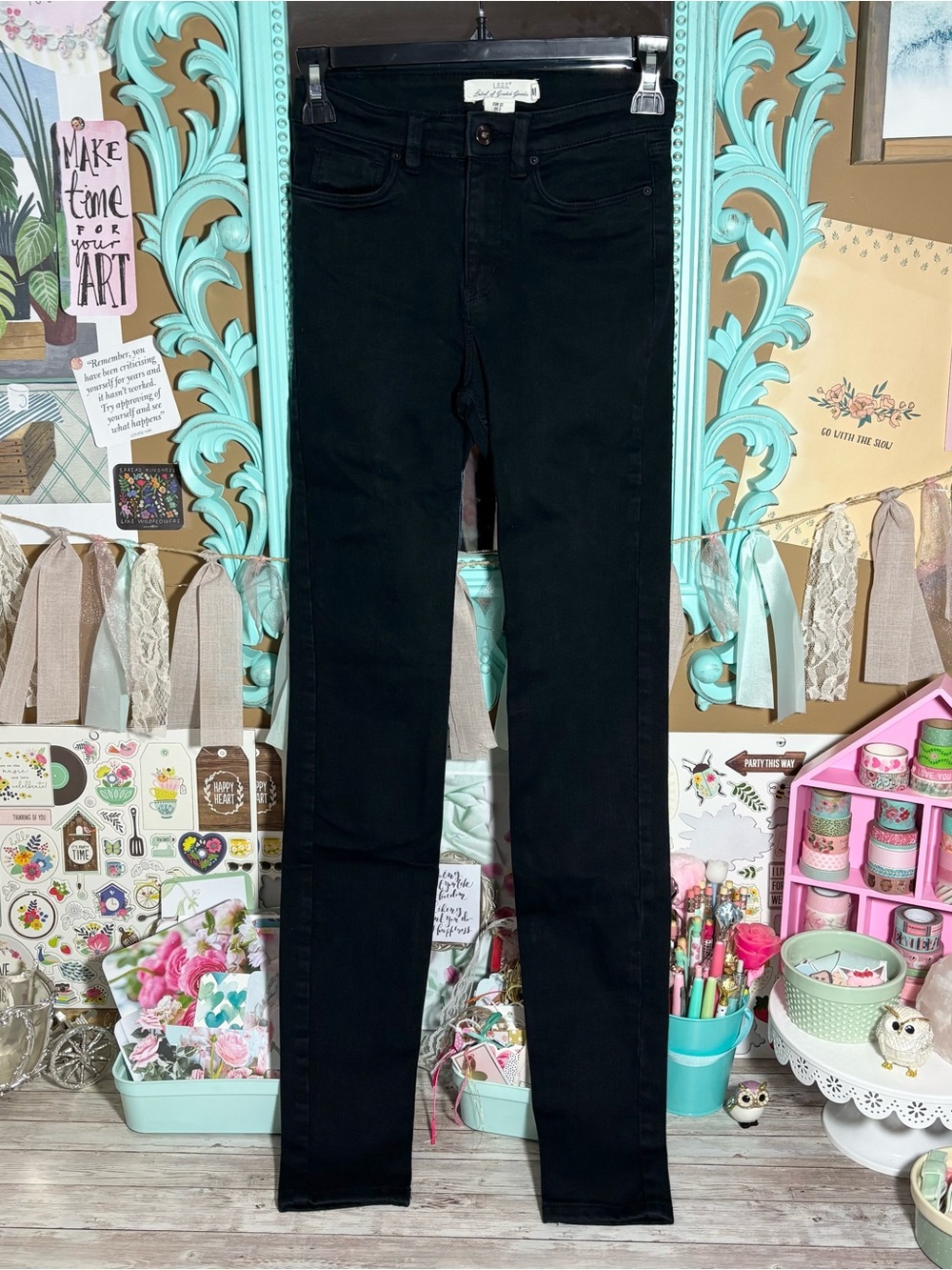 H&M L.O.G.G. Label Of Graded Goods Black Denim High Rise Skinny Jeans Women’s 2